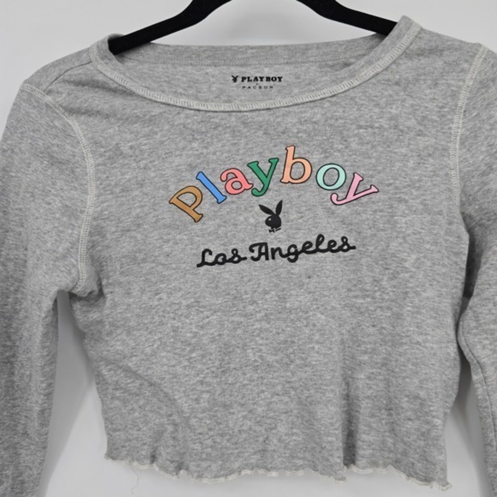 Playboy x Pacsun Crop Top Long Sleeve Los Angeles Graphic Tee S - Picture 3 of 7